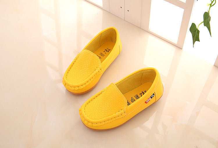 Spring and autumn children's peas shoes for boys and girls princess shoes baby single shoes new kids leather shoes student shoes