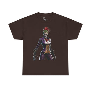 Bold Joker Graphic Unisex Heavy Cotton Tee, Casual Streetwear, Gift for Comic Fans, Halloween Costume Top, Everyday Wear