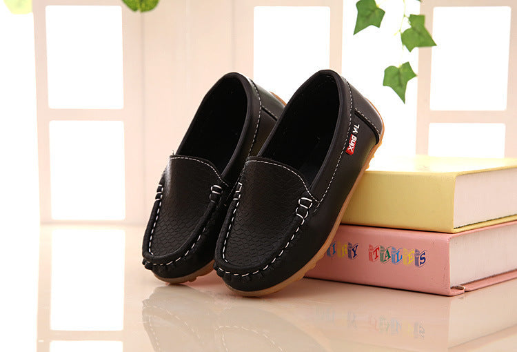 Spring and autumn children's peas shoes for boys and girls princess shoes baby single shoes new kids leather shoes student shoes