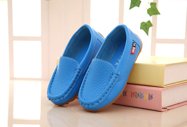 Spring and autumn children's peas shoes for boys and girls princess shoes baby single shoes new kids leather shoes student shoes