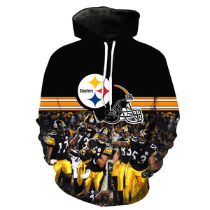 3d Hoodies Print American Pittsburgh Pattern Slim Unisex Slim Stylish Hooded Hoodies