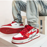 Distressed Graffiti Skateboard Shoes Men's Sneakers