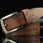 Pin buckle belt men's belt retro hollow casual belt