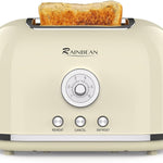 Toaster 2 Slice Retro Toaster Stainless Steel With 6 Bread Shade Settings And Bagel Cancel Defrost Reheat Function, Cute Bread Toaster With Extra Wide Slot And Removable Crumb Tray