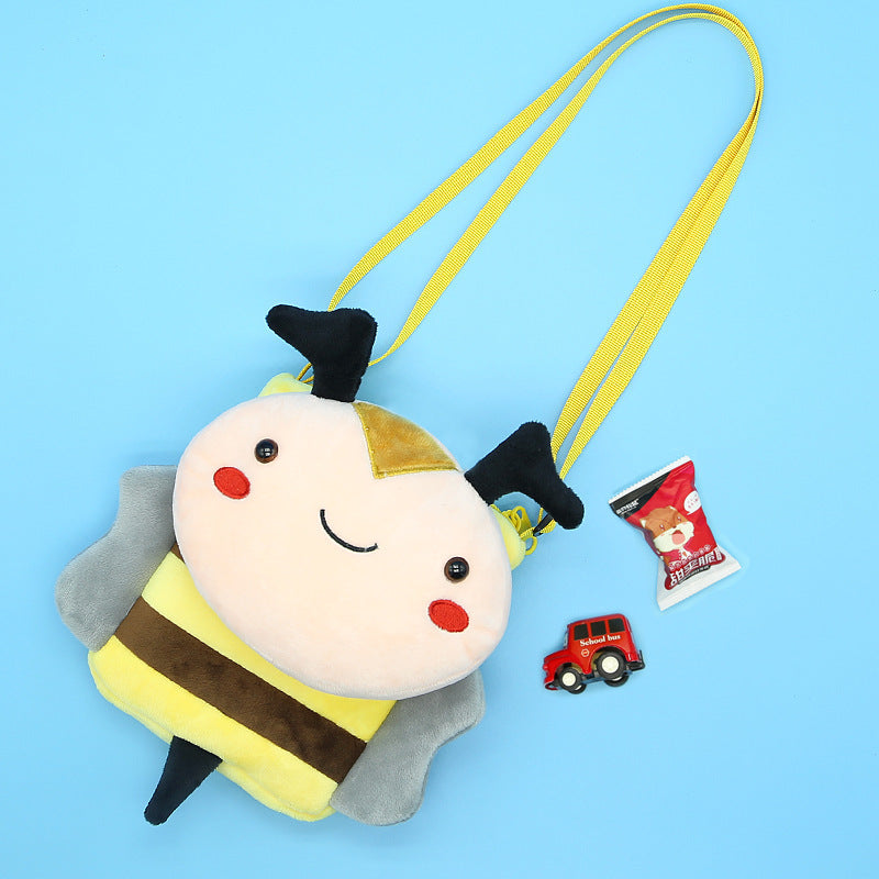 Cute cartoon animal crossbody bag kids casual shoulder bag plush mini shoulder bag