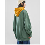 Hooded Sweatshirt Colorblock Patch Sweatshirt