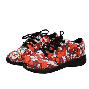 Women's Floral Santa Claus Sneakers And Nude British Lefu Shoes For Women