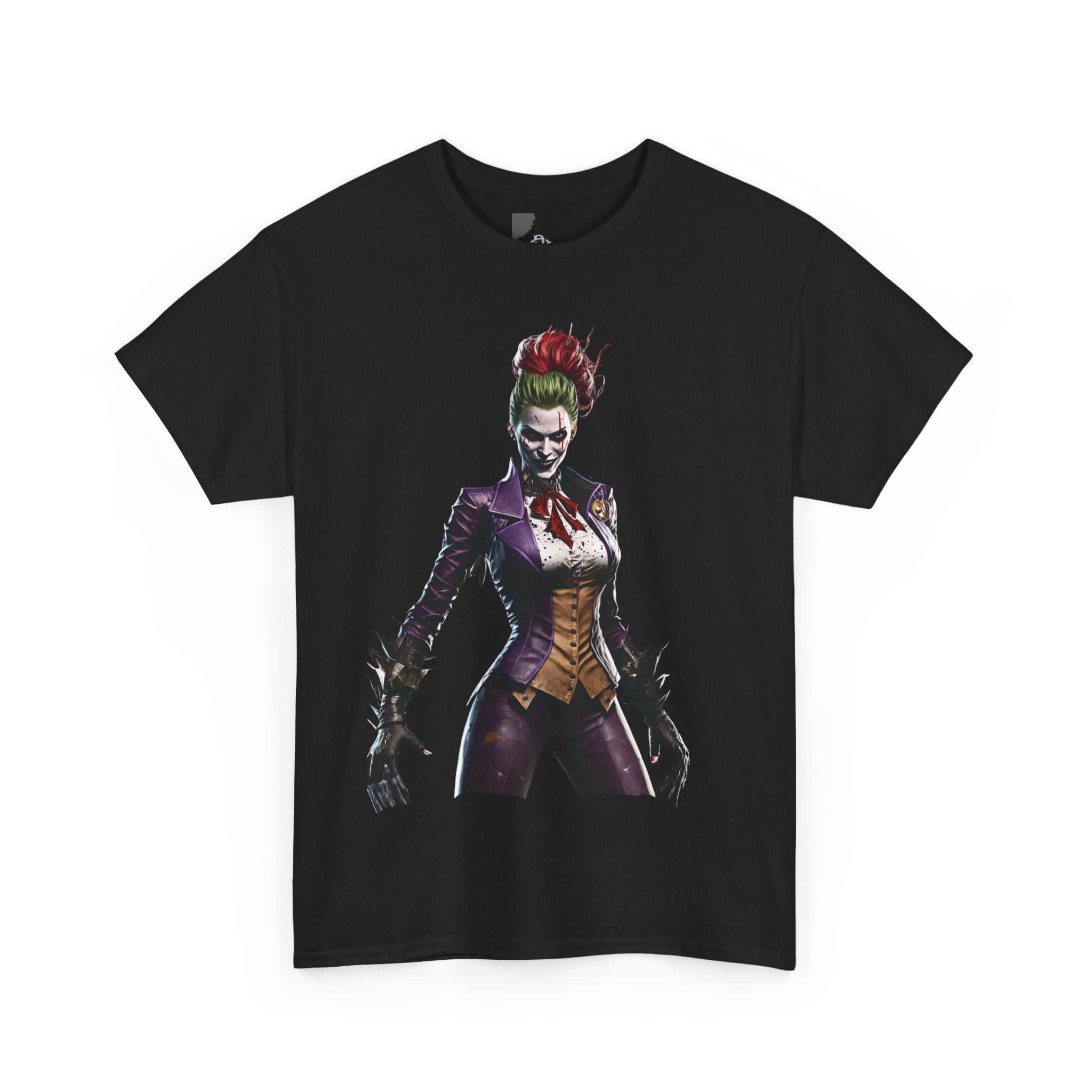 Bold Joker Graphic Unisex Heavy Cotton Tee, Casual Streetwear, Gift for Comic Fans, Halloween Costume Top, Everyday Wear