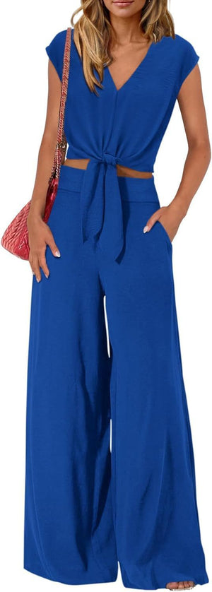 High Waist Slim-fit Wide-legged Pants Suit