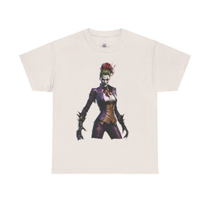 Bold Joker Graphic Unisex Heavy Cotton Tee, Casual Streetwear, Gift for Comic Fans, Halloween Costume Top, Everyday Wear