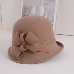 Hat Elegant Women's Irregular Brim Curled Dome