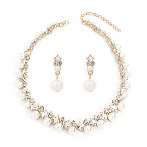 Baroque Alloy Necklace And Earrings Elegant Fashion All-match Bridal Formal Formal Dress Jewelry Suit