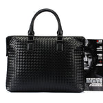 Men's Bag Leather Large Briefcase Hand Woven Luxury Handbags Business Tote Bags For Men High Quality Laptop Handbags