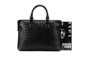 Men's Bag Leather Large Briefcase Hand Woven Luxury Handbags Business Tote Bags For Men High Quality Laptop Handbags