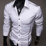 Men Shirt Fashion Cotton Slim Men Shirt Long Sleeve High Quality Casual Black White Gray Men Shirt For Men