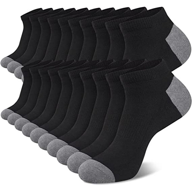 Simple Black White Gray Boat Sweat-absorbent Low Mouth Socks