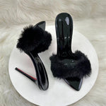 New 12cm Pointed Toe Stiletto Open Toe Pointed High Heels