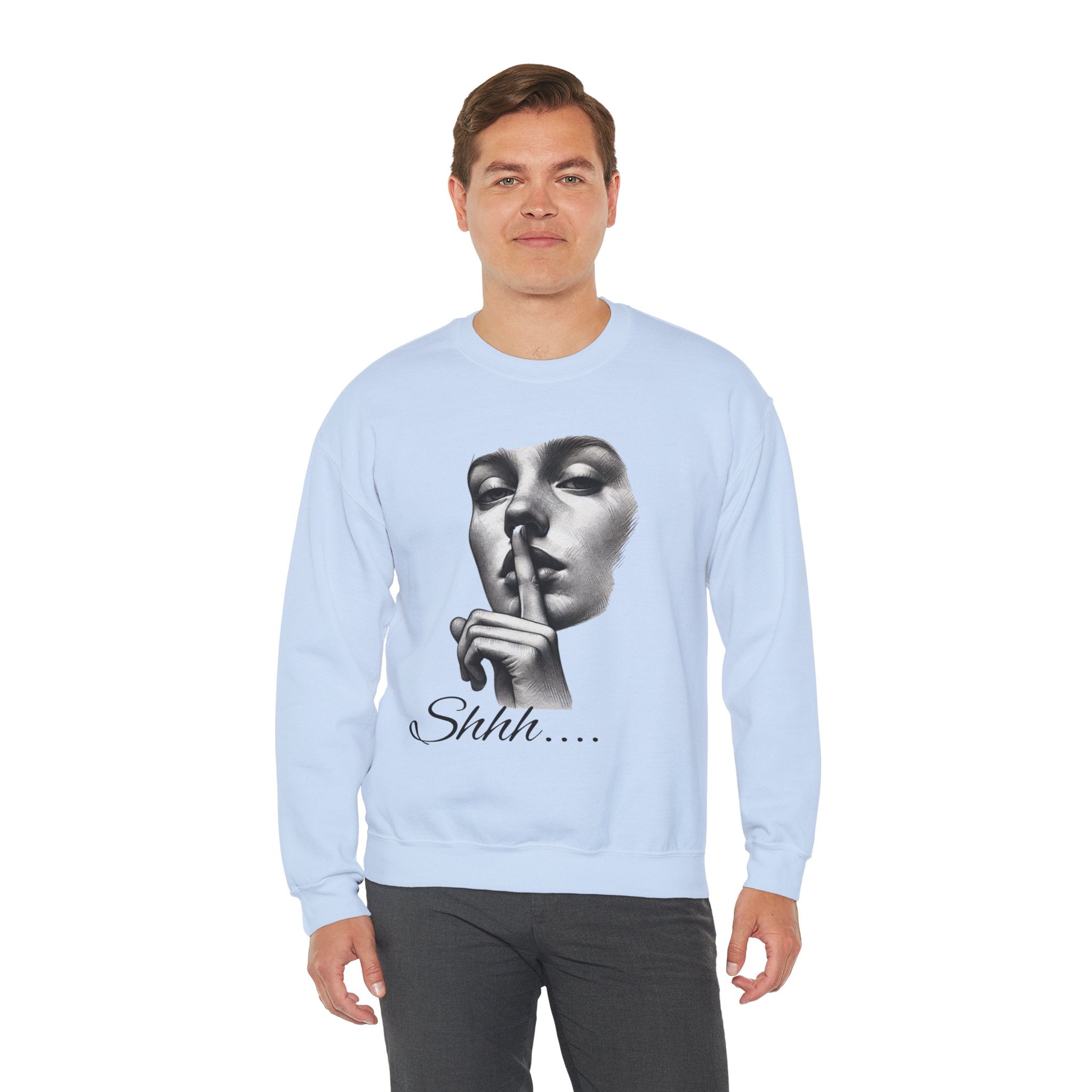 Shhh.... Unisex Heavy Blend™ Crewneck Sweatshirt, Cozy Sweatshirt