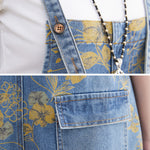 New Spring Printed Jean Suspenders For Women