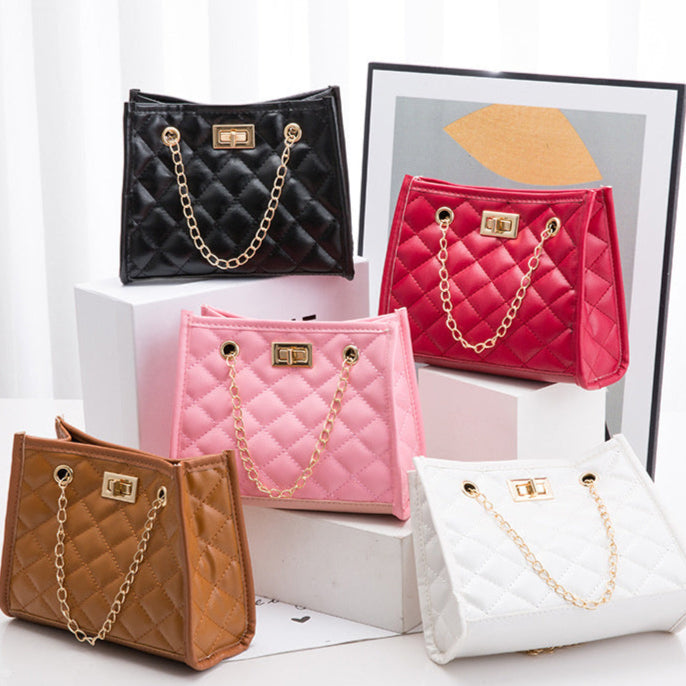 Mini Chain Shoulder Bags Rhombus Sewing Small Square Bags For Women