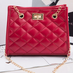 Mini Chain Shoulder Bags Rhombus Sewing Small Square Bags For Women