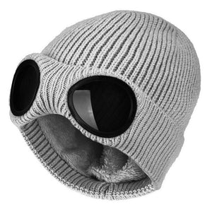 Warm Knitted Woolen Hats With Windproof Glasses Autumn And Winter For Men And Women Ear Protection Cap