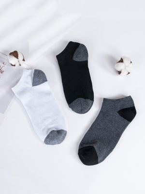 Simple Black White Gray Boat Sweat-absorbent Low Mouth Socks