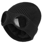 Warm Knitted Woolen Hats With Windproof Glasses Autumn And Winter For Men And Women Ear Protection Cap