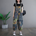 Literary Retro Large Size Jean Suspenders