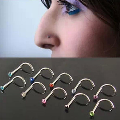 Stainless Steel Diamond Nose Ring Prickly Jewelry