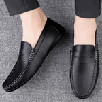 Summer Casual Leather Shoes Driving Flat Fashionable Outdoor Loafers