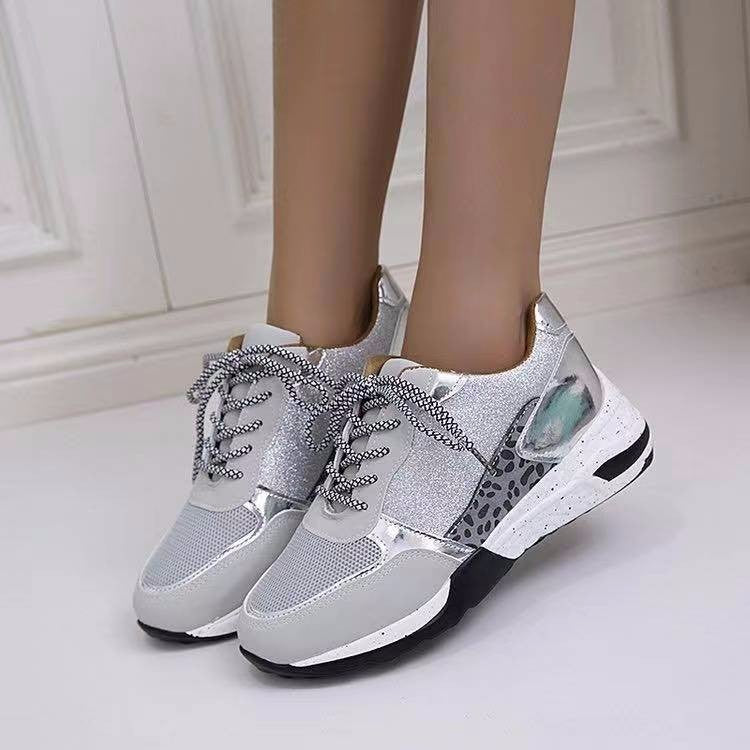 Lace Up Sneakers Wedge Flat Casual Walking Running Shoes For Women