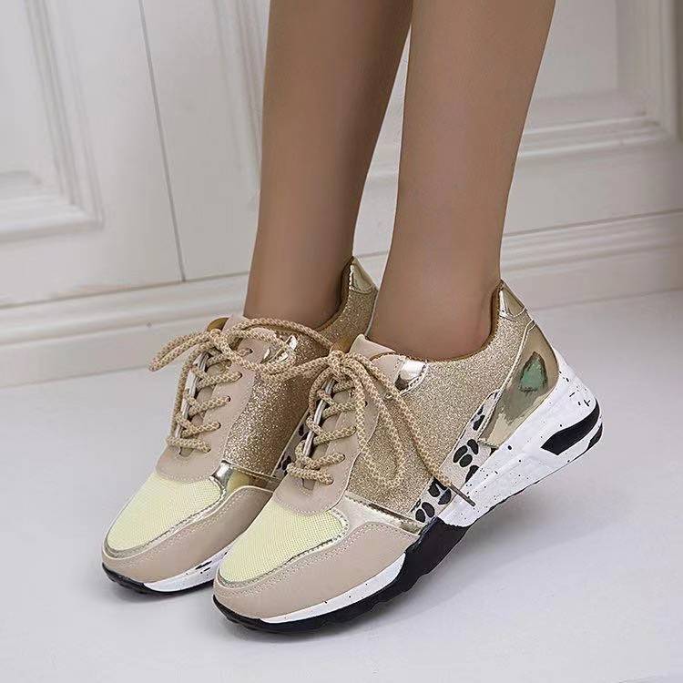 Lace Up Sneakers Wedge Flat Casual Walking Running Shoes For Women