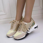 Lace Up Sneakers Wedge Flat Casual Walking Running Shoes For Women