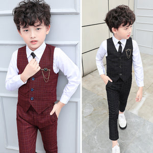 Boys Autumn Clothing Two-piece Vest Set