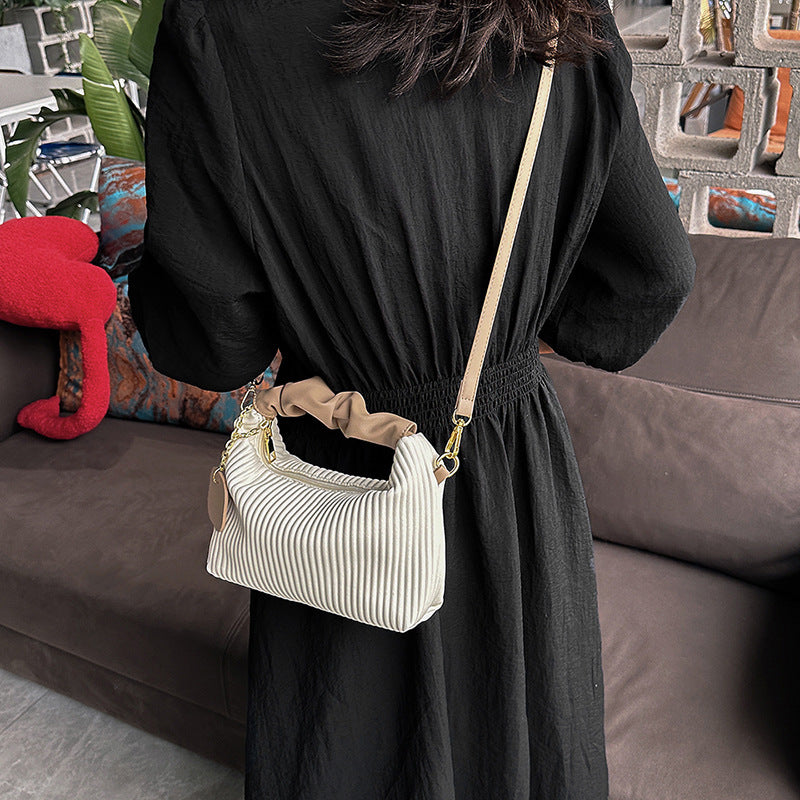 Vertical Striped Handbag Shoulder Messenger Bag