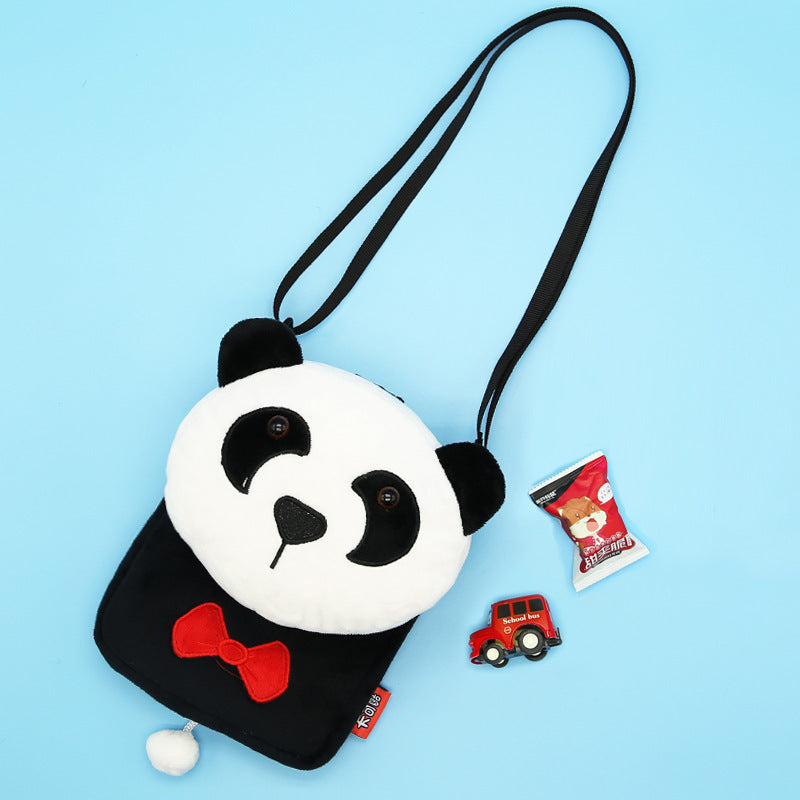 Cute cartoon animal crossbody bag kids casual shoulder bag plush mini shoulder bag