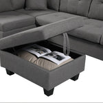 Left Fabric Sofa With Ottoman