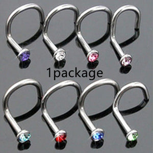 Stainless Steel Diamond Nose Ring Prickly Jewelry