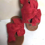 Women's Suede Bow Sandals Plus Size Beach Sandals And Slippers