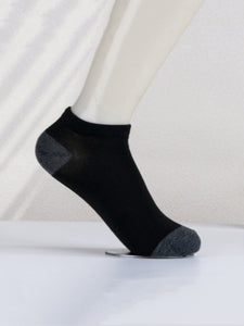 Simple Black White Gray Boat Sweat-absorbent Low Mouth Socks