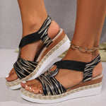 Women's Metal Buckle Decorative Hemp Rope Sandals